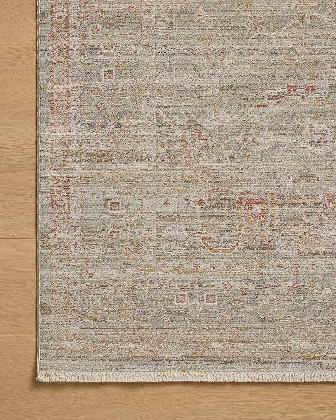 Loloi Chris Loves Julia Ida Collection IDA-05 Spa/Sunrise 7'-10" x 10', .19" Pile Height, Area Rug