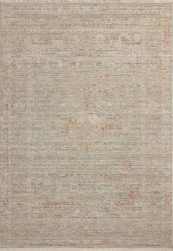 Loloi Chris Loves Julia Ida Collection IDA-05 Spa/Sunrise 5'-3" x 7'-6", .19" Pile Height, Area Rug