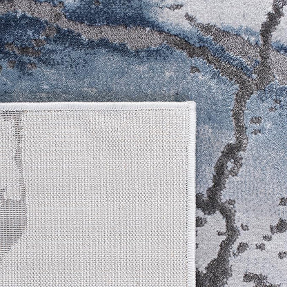 SAFAVIEH Craft Collection Area Rug - 8' x 10', Grey & Blue, Modern Abstract Design, Non-Shedding & Easy Care, Ideal for High Traffic Areas in Living Room, Bedroom (CFT877L)