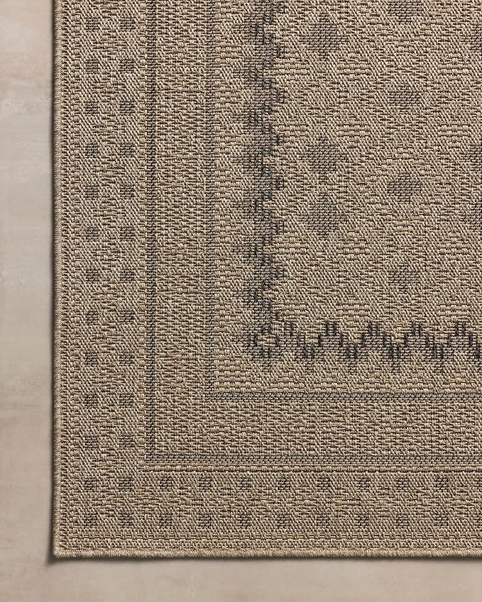 Loloi Chris Loves Julia Providence Collection PRC-06 Charcoal/Dove 6'-3" x 9'-2", .12" Pile Height, Indoor/Outdoor Area Rug