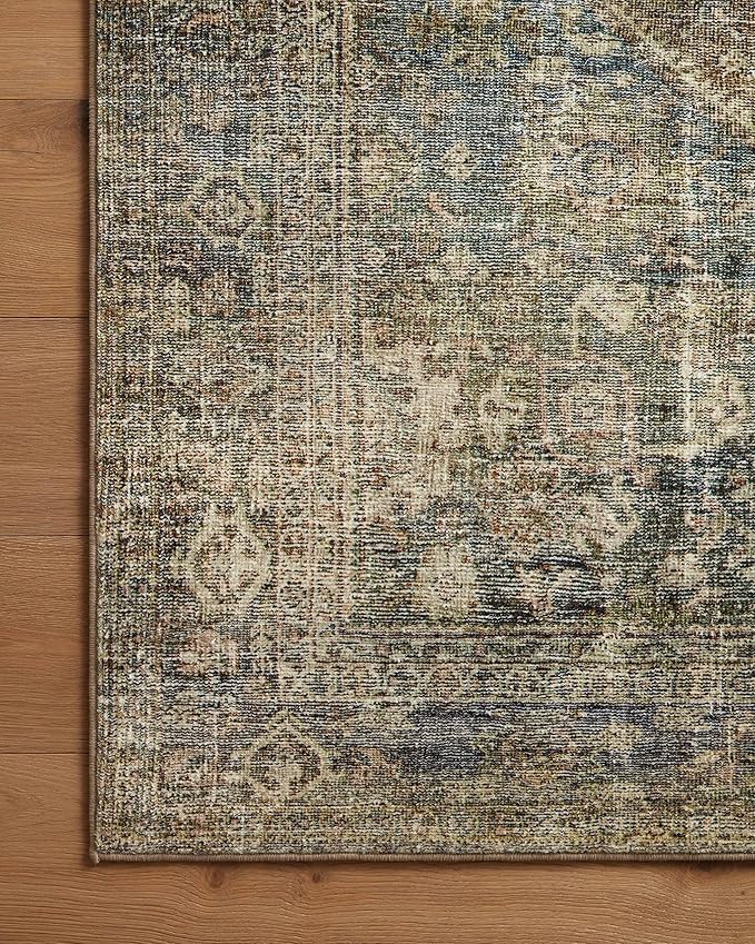 Loloi Amber Lewis Morgan Collection MOG-05 Spice/Lagoon 7'-3" x 9'-3" 38" Thick Area Rug feat. CloudPile, Neutral, Room Décor, Vintage Inspired, Livingroom, Bedroom, Dining Area