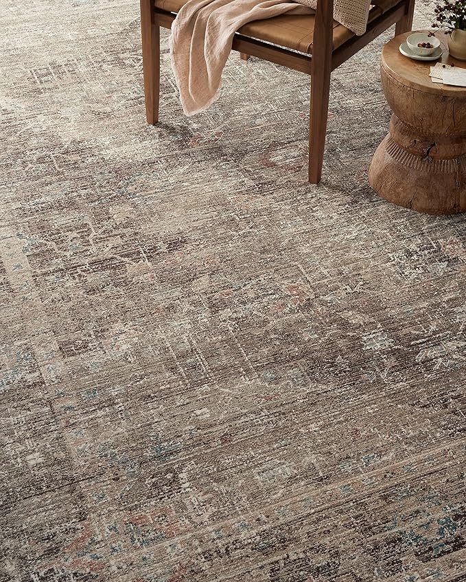 Loloi Magnolia Home by Joanna Gaines Millie Collection MIE-03 Charcoal/Dove 11'-6" x 15'-7", .25" Pile Height, Area Rug