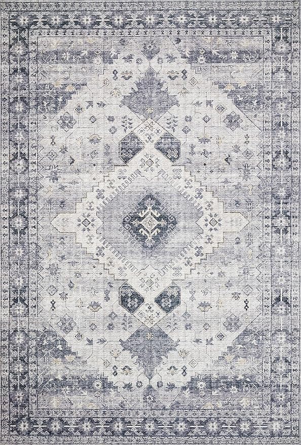 Loloi Skye Collection SKY-02 Silver/Grey 6'-0" x 6'-0" Round Area Rug