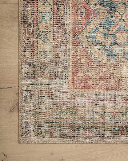 Loloi Angela Rose Aubrey Collection AUB-03 Ocean/Spice 5'-0" x 5'-0", .19" Pile Height, Round Area Rug