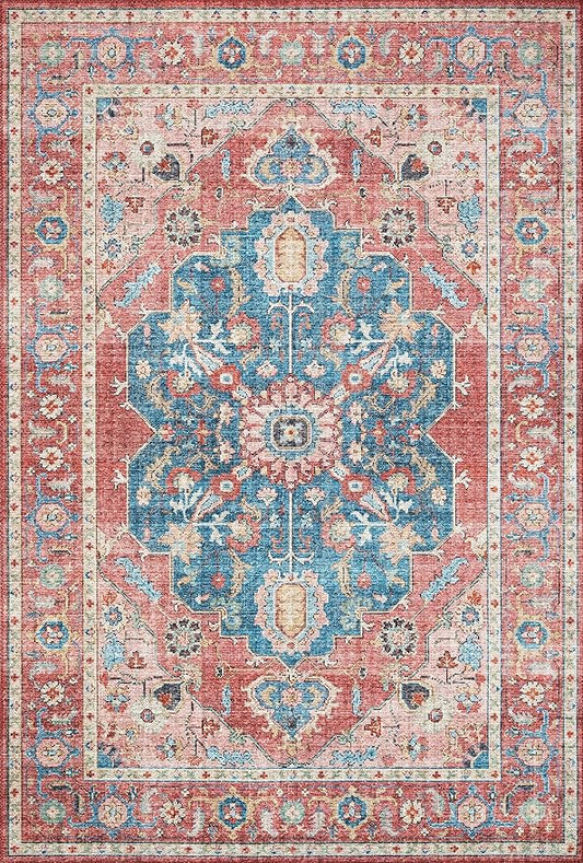 Loloi Skye Collection SKY-05 Brick/Ocean 9'-0" x 12'-0" Area Rug