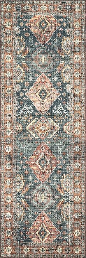 Loloi Skye Collection SKY-10 Sea/Rust 8'-0" x 8'-0" Round Area Rug