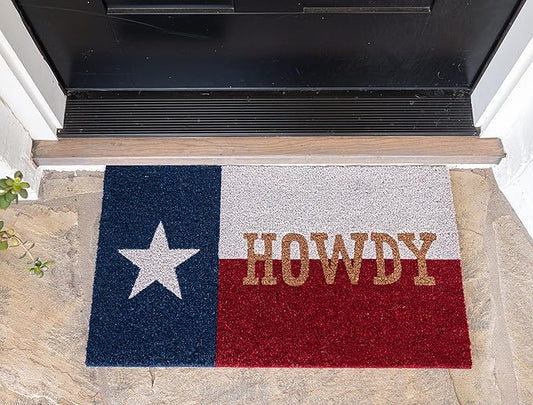 KAF Home Howdy Texas Coir Doormat with Heavy-Duty, Weather Resistant, Non-Slip PVC Backing | 17 by 30 Inches, 0.6 Inch Pile Height | Perfect for Indoor and Outdoor Use