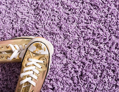 Unique Loom Solid Shag Collection Area Rug (2' 7" x 10' Runner, Lilac)