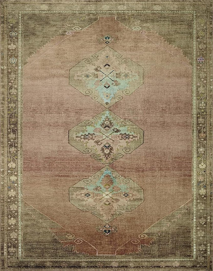 Loloi Magnolia Home by Joanna Gaines Sinclair Collection SIN-06 Clay/Tobacco 5'-0" x 7'-0", .25" Pile Height, Machine Washable, Area Rug