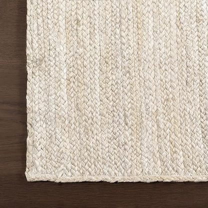 nuLOOM Oval 5x8 Rigo Jute Hand Woven Area Rug, Off White, Solid Farmhouse Design, Natural Fiber, For Bedroom, Living Room, Dining Room, Hallway, Office, Kitchen, Entryway