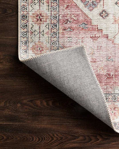 Loloi Skye Collection SKY-02 Ivory/Berry 2'-0" x 5'-0" Accent Rug