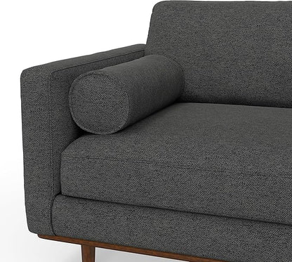 SIMPLIHOME Morrison Right Sectional Sofa in Woven-Blend Recycled Polyester Fabric, Charcoal Grey, 102-inches Wide, L-Shaped Couch with Right Chaise for the Living Room and Family Room