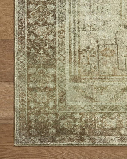 Loloi Magnolia Home by Joanna Gaines Banks Collection BAN-06 Natural/Granite 7'-6" x 9'-6", .13" Pile Height, Machine Washable, Area Rug