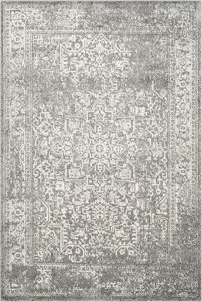 SAFAVIEH Evoke Collection 4' x 6' Grey/Ivory EVK256D Oriental Distressed Non-Shedding Living Room Bedroom Accent Rug