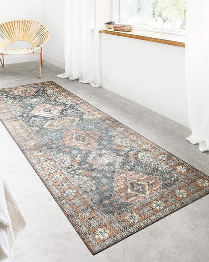 Loloi II Skye Collection SKY-10 Sea/Rust 3'-6" x 5'-6" Accent Rug
