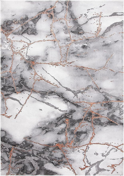 SAFAVIEH Craft Collection 5'3" x 7'6" Grey/Orange CFT877P Modern Abstract Non-Shedding Living Room Dining Bedroom Area Rug