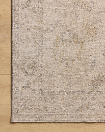 Loloi Chris Loves Julia Louisa Collection LOI-02 Oatmeal/Slate 5'-3" x 7'-6", .38" Pile Height, Area Rug