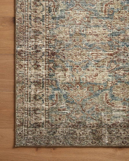 Loloi Amber Lewis Morgan Collection MOG-04 Sea/Sage 3'-6" x 5'-6" Accent Rug, Neutral Area Rug for Room Décor, Vintage Rug Inspired, Soft Area Rug for Living Room, Bedroom, Dining Area