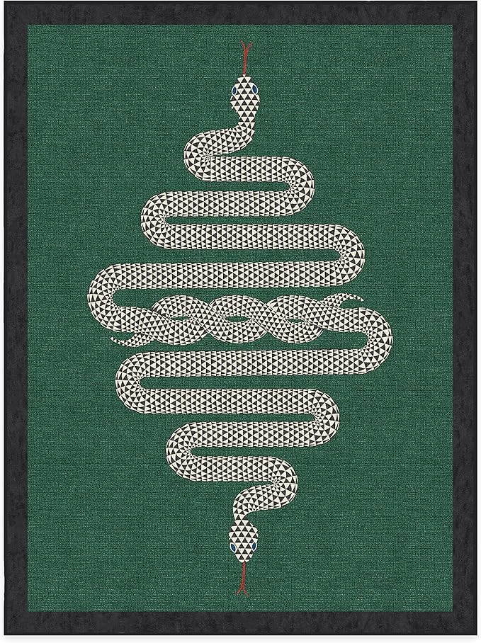 RUGGABLE x Jonathan Adler Washable Modern Area Rug – Venom Emerald 9x12, Stain-Resistant, Non-Slip – Large Machine Washable Rugs for Living Room, Bedroom, Hallway, Entryway & Office–with Standard Pad