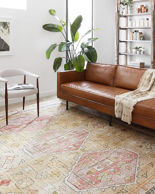 Loloi Skye Collection SKY-04 Gold/Blush 9'-0" x 12'-0" Area Rug