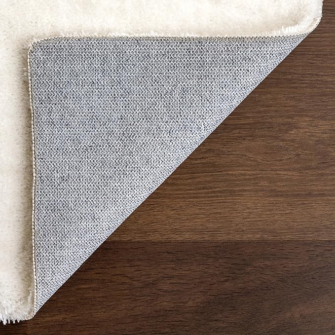 nuLOOM 8' x 10' Cozy Plush SuperiorWash Area Rug, Machine Washable, Non-Slip, Soft Fluffy Shag Carpet for Living Room Bedroom Kids Room Nursery Home Decor, Loni White