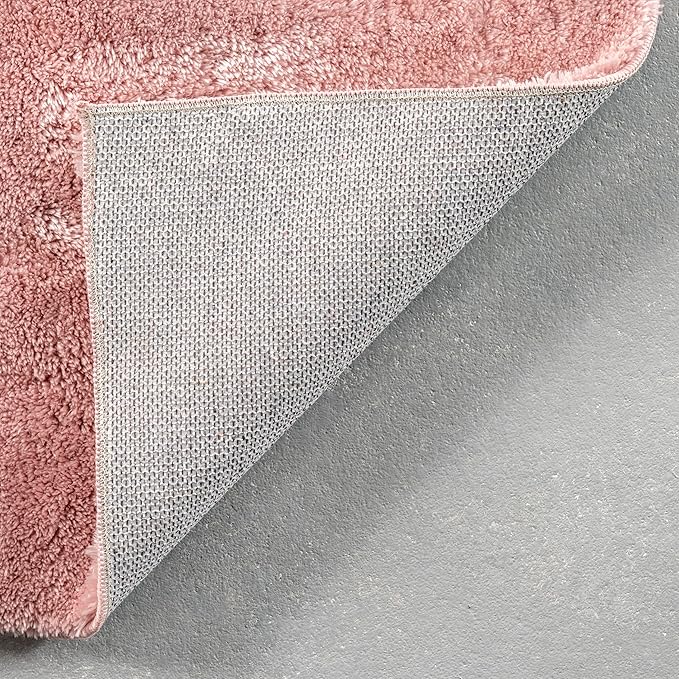 nuLOOM 5' x 8' Cozy Plush Area Rug, Machine Washable, Non-Slip, Soft Fluffy Shag Carpet for Living Room Bedroom Kids Room Nursery Home Decor, Loni Pink