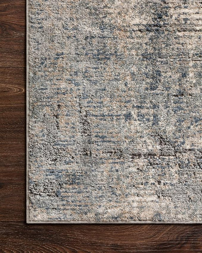 Loloi Teagan Collection TEA-05 Denim/Slate 2'-8" x 4' Accent Rug, Large, Soft Neutral Rug, High-Traffic for Living Room, Bedroom, Home Office, Dining Area