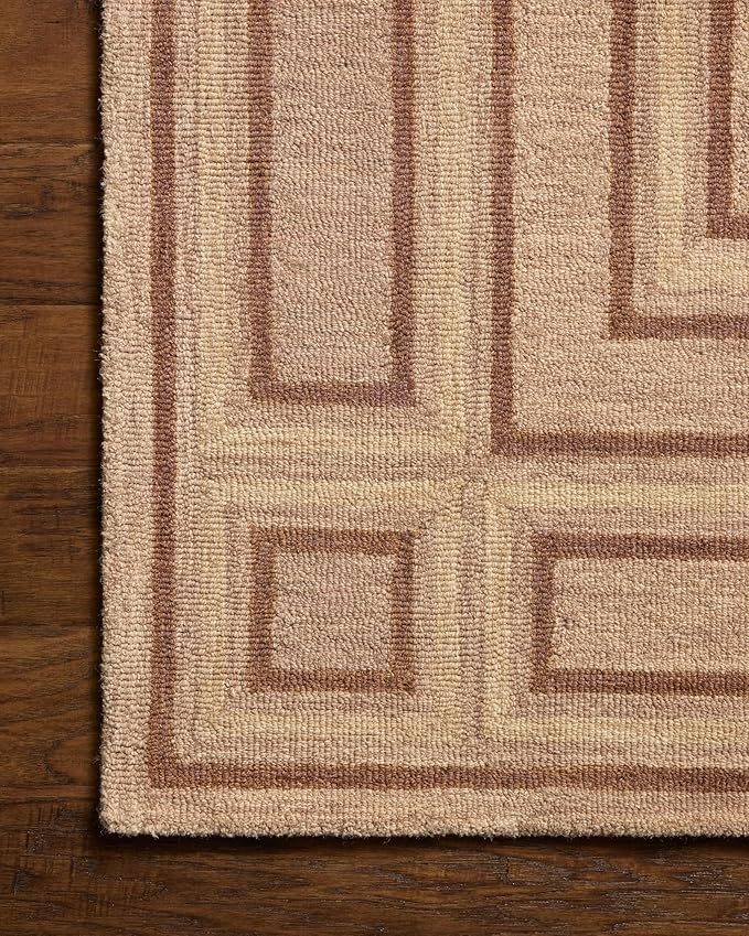 Loloi Chris Loves Julia Alfie Collection ALF-01 Blush/Rose 2'-3" x 3'-9" Accent Rug Wool Neutral Living Bedroom Dining Carpet