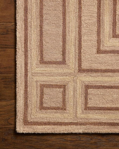 Loloi Chris Loves Julia Alfie Collection ALF-01 Blush/Rose 8'-6" x 11'-6" Area Rug Wool Neutral Living Bedroom Dining Carpet