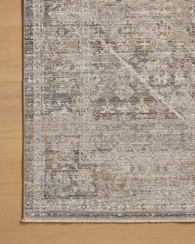 Loloi Chris Loves Julia Ida Collection IDA-06 Slate/Natural 11'-6" x 15'-6", .19" Pile Height, Area Rug