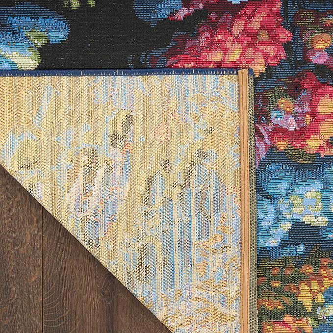Nourison Home Color Splash Multicolor 4' x 6' Area Rug - Easy Clean, Non Shedding, Bed Room, Living Room, Dining Room, Kitchen (4' x 6')