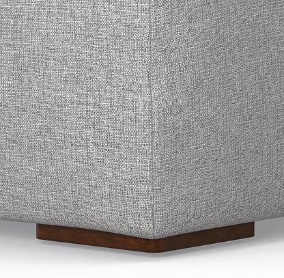 SIMPLIHOME Rex Corner Sectional Modular Sofa in 100% Recycled Polyester Tightly Woven Performance Fabric, Pale Grey, 116-inches Wide, Handcrafted Modern-Style L-Shaped Couch for Living Room