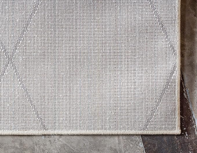Unique Loom Trellis Frieze Collection Area Rug - Geometric (3' 3" x 5' 3", Ivory/ Gray)