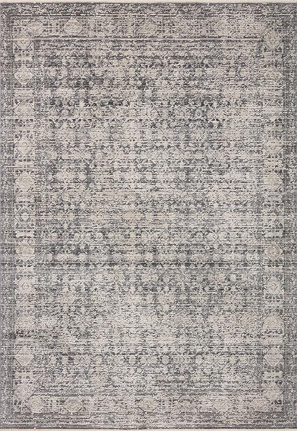 Loloi Amber Lewis Alie Collection ALE-03 Charcoal/Dove 7'-10'' x 7'-10'', .13'' Pile Height, Round Area Rug
