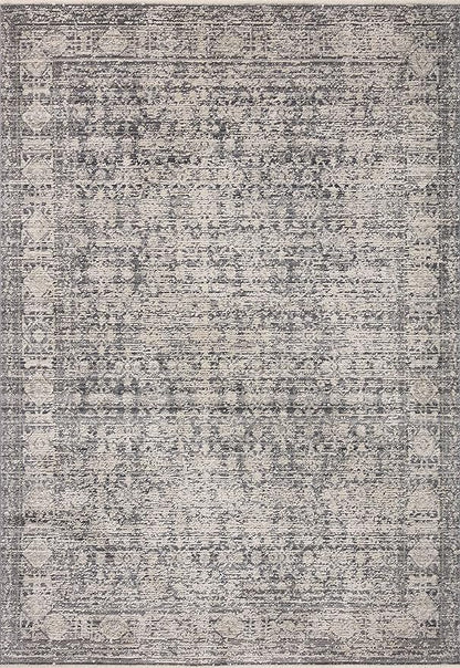 Loloi Amber Lewis Alie Collection ALE-03 Charcoal/Dove 7'-10'' x 7'-10'', .13'' Pile Height, Round Area Rug