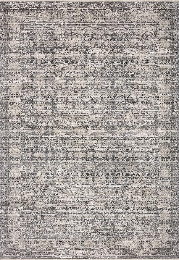 Loloi Amber Lewis Alie Collection ALE-03 Charcoal/Dove 5'-3'' x 5'-3'', .13'' Pile Height, Round Area Rug