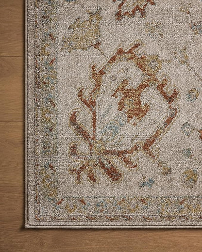 Loloi Magnolia Home by Joanna Gaines Mona Collection MOA-02 Oatmeal/Multi 3'-7" x 5'-7" Accent Rug