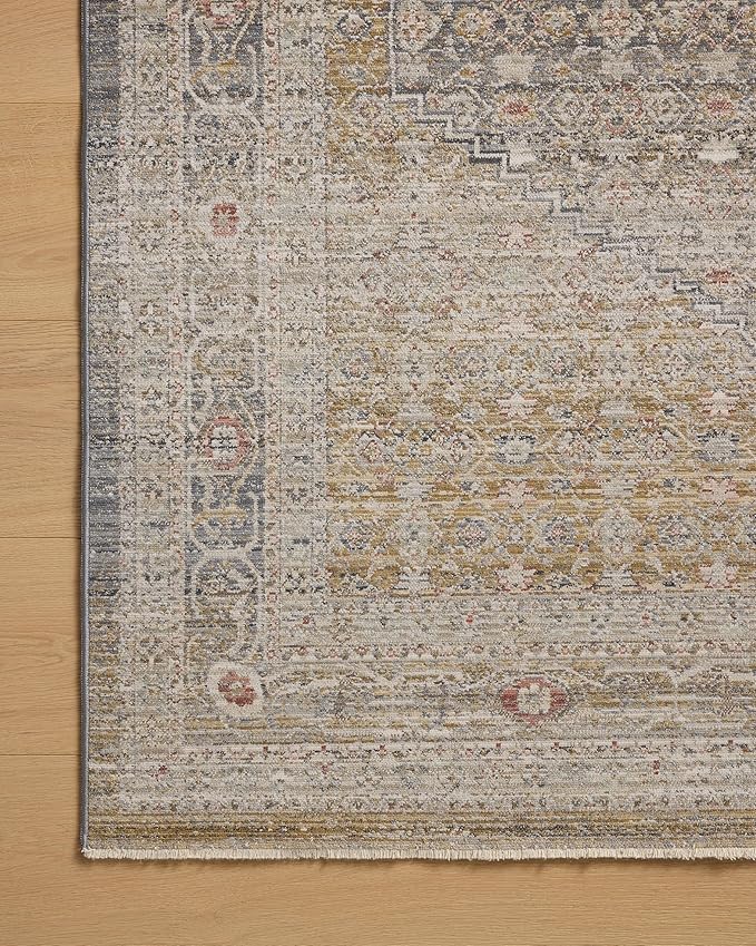 Loloi Chris Loves Julia Ida Collection IDA-02 Stone/Gold 2'-7" x 10'-0", .19" Pile Height, Runner Rug