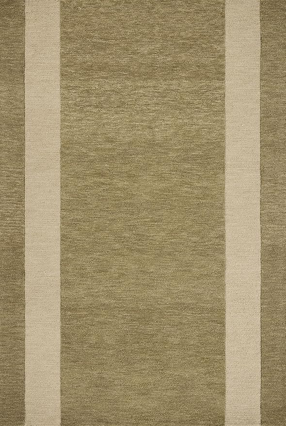 Loloi Leanne Ford Craven Collection CVN-01 Light Olive/Oatmeal 2'-6" x 9'-9" Runner Rug Geometrical, Patterned, Neutral, Hallway, Kitchen, Mudroom, and Bathroom