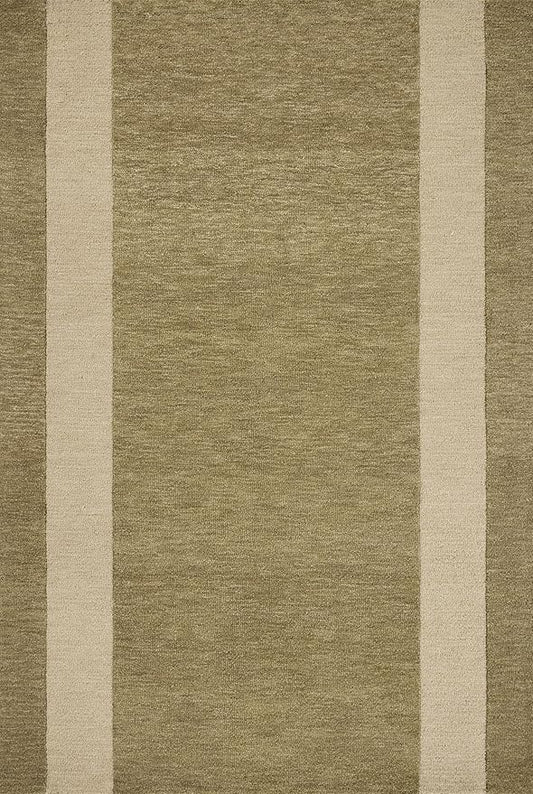 Loloi Leanne Ford Craven Collection CVN-01 Light Olive/Oatmeal 7'-9" x 9'-9" Area Rug Geometrical, Patterned, Neutral, Living Room, Bedroom, Dining Room
