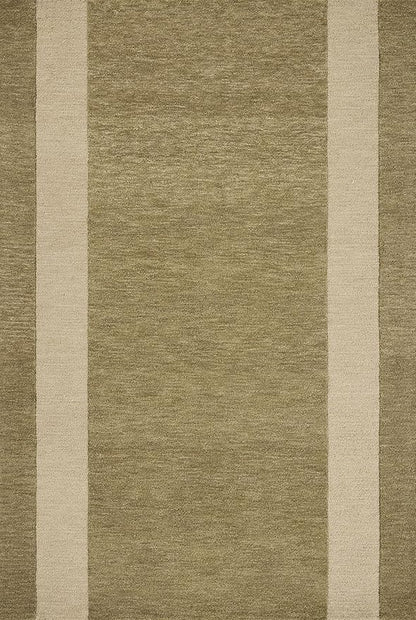 Loloi Leanne Ford Craven Collection CVN-01 Light Olive/Oatmeal 3'-6" x 5'-6" Accent Rug Geometrical, Patterned, Neutral, Entryway, Mudroom, Bathroom, and Kitchen