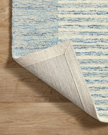 Loloi Chris Loves Julia Chris Collection CHR-01 Ivory/Denim 2'-6'' x 7'-6'', .50" Pile Height, Runner Rug