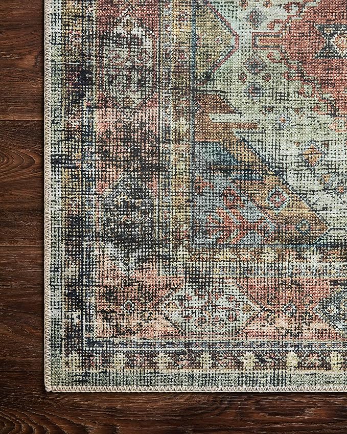 Loloi Skye Collection SKY-06 Apricot/Mist 6'-0" x 6'-0" Round Area Rug