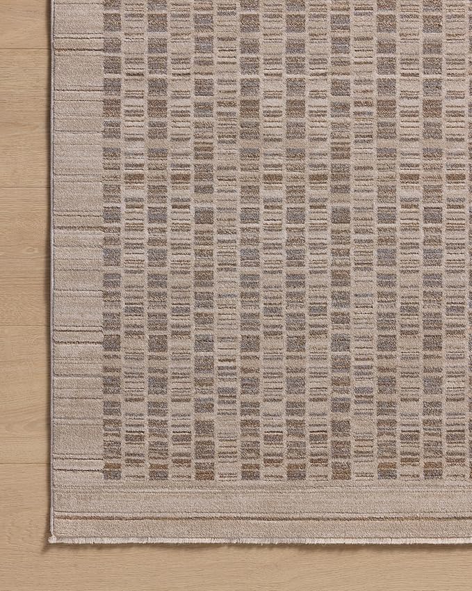 Loloi Amber Lewis Cali Collection CIL-02 Natural/Slate 11'-6" x 15'-7", .25" Pile Height, Area Rug