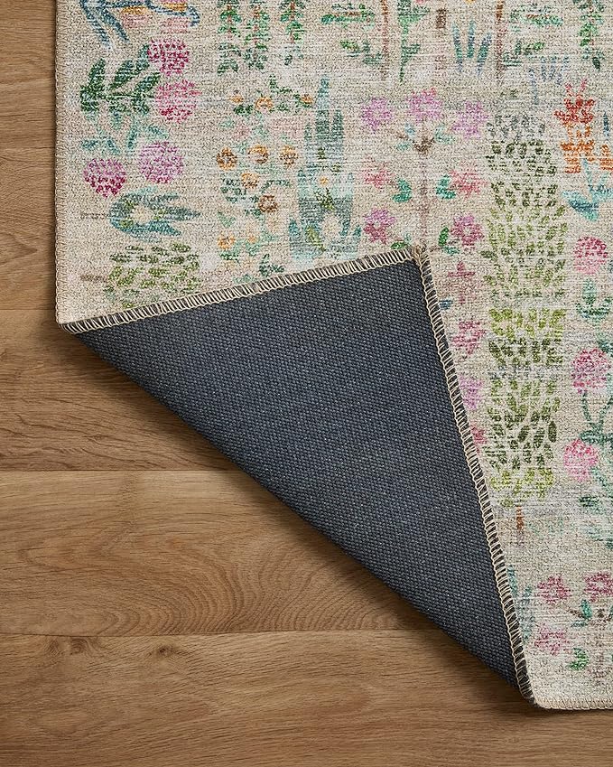 Loloi Rifle Paper Co. Maison Collection MAO-07 Khaki 3'-0" x 3'-0" Round, .19" Pile Height, Accent Rug