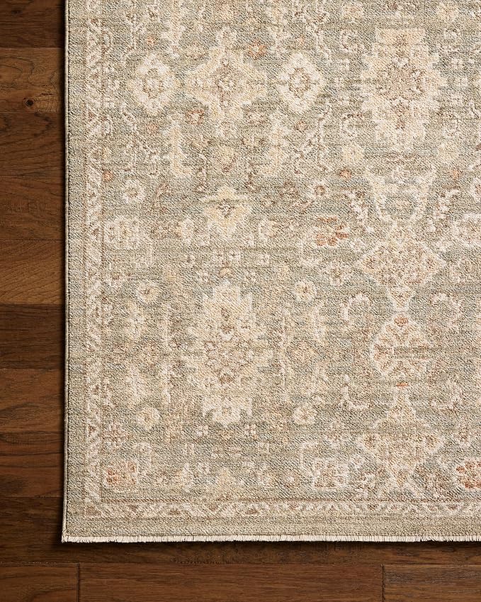 Loloi Chris Loves Julia Palma Collection PLM-03 Lagoon/Natural 2'-7" x 12'-0" Runner Rug Vintage Style Boho Living Room Bedroom Carpet