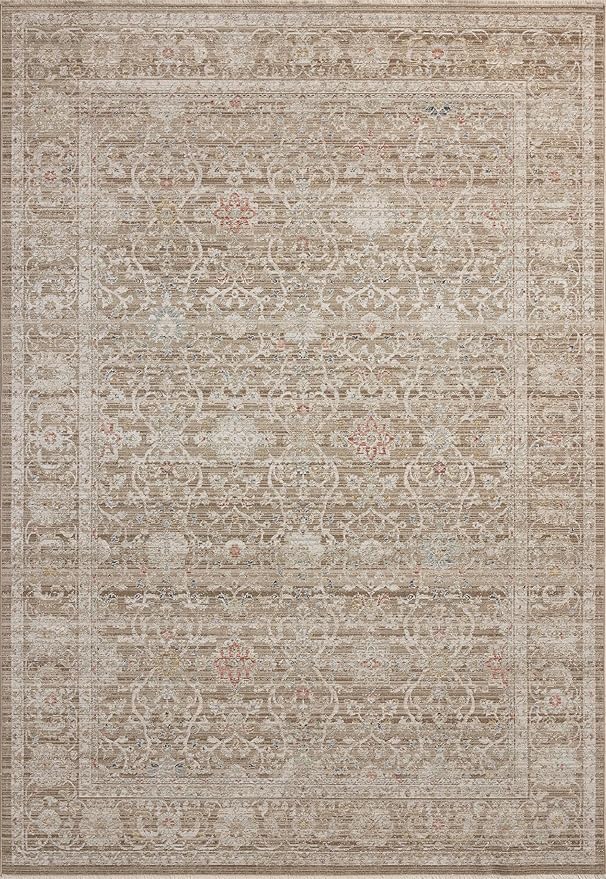 Loloi Chris Loves Julia Ida Collection IDA-03 Bark/Multi 5'-3" x 7'-6", .19" Pile Height, Area Rug