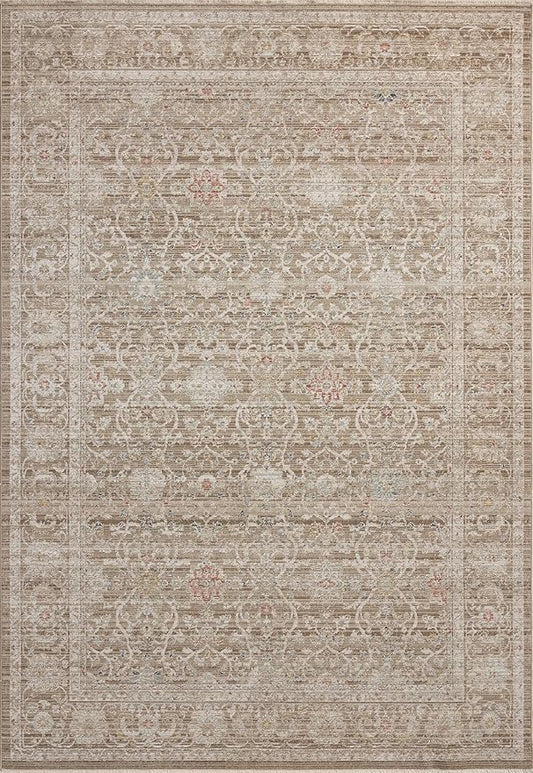Loloi Chris Loves Julia Ida Collection IDA-03 Bark/Multi 5'-3" x 7'-6", .19" Pile Height, Area Rug
