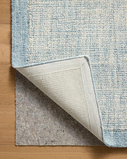 Loloi Magnolia Home by Joanna Gaines Henley Collection HNY-01 Ivory/Blue 3'-6" x 5'-6" Accent Rug