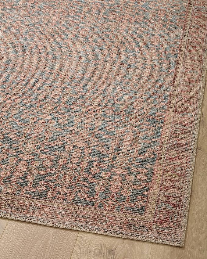 Loloi Angela Rose Aubrey Collection AUB-04 Blue/Terracotta 2'-6" x 7'-6", .19" Pile Height, Runner Rug